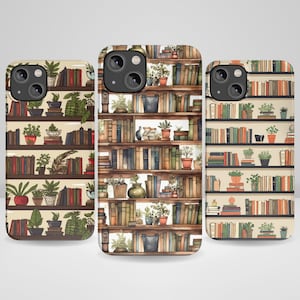 Bookshelf Phone Case Book Pattern Bookish Phone Case for iPhone 16, iPhone 16 Plus, iPhone 16 Pro Max, iPhone 13, iPhone 12, 11, XR, 8+, 7
