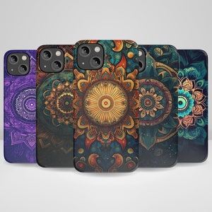 Boho Mandala Phone Case Colorful Spiritual Phone case fit for iPhone 15, iPhone 14, iPhone 14 Pro Max, iPhone 13, iPhone 12, 11, XR, 8+, 7