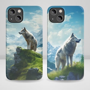 Mountain Wolf Phone Case Nature Lover Phone case fit for iPhone 15, iPhone 14, iPhone 14 Pro Max, iPhone 13, iPhone 12, 11, XR, 8+, 7