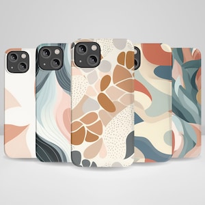 Abstract Scandinavian Design With Organic Line Drawing Art Phone Cases fit for iPhone 14 Pro, 13, 12, 11, XR, 8+, 7
