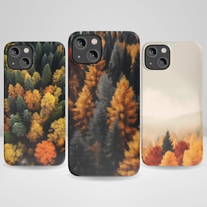 Autumn Forest Phone Case Orange Fall Phone Case fit for iPhone 16, iPhone 16 Plus, iPhone 14 Pro Max, iPhone 13, iPhone 12, 11, XR, 8+, 7