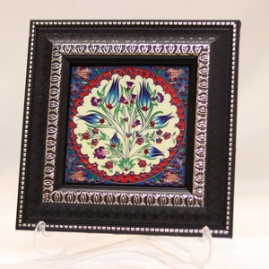Handmade Framed Ceramic, Turkish Ceramic Art, Handpainted Ceramics, Ceramic Wall Decor, Moonstone, Framed Ceramcis, Housewarming