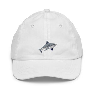 Shark embroidered kids hat