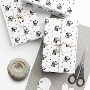 Chic Irish Wolfhound Dog Wrapping Paper, black and white! | Dog Gift | Dog Paper | Scrap Booking | Dog Parent | Pet Gift | Cute dog gift