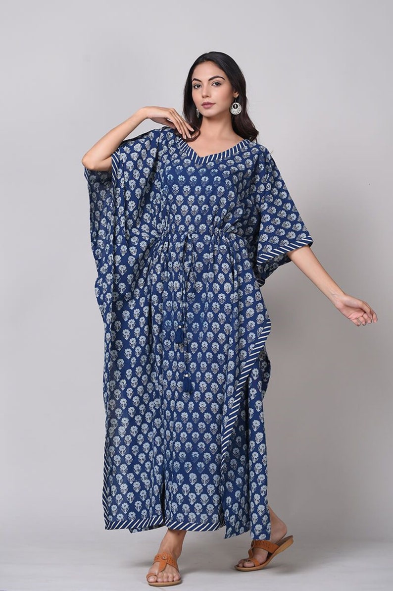 Summer Kaftan	Handmade Kaftan	Resort Wear Dress	Kaftan Robe	Beach Cover Up	Cotton Caftan	Block Print Caftan	Bikini Cover Caftan	Swim Wear Clothing	Night Maxi Gown	Free Size Caftan	Unisex Bathrobe Top	Long Short Caftan