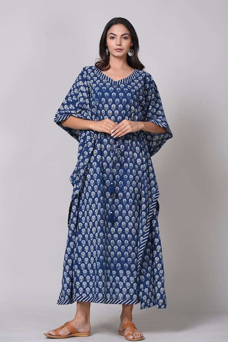 Summer Kaftan	Handmade Kaftan	Resort Wear Dress	Kaftan Robe	Beach Cover Up	Cotton Caftan	Block Print Caftan	Bikini Cover Caftan	Swim Wear Clothing	Night Maxi Gown	Free Size Caftan	Unisex Bathrobe Top	Long Short Caftan