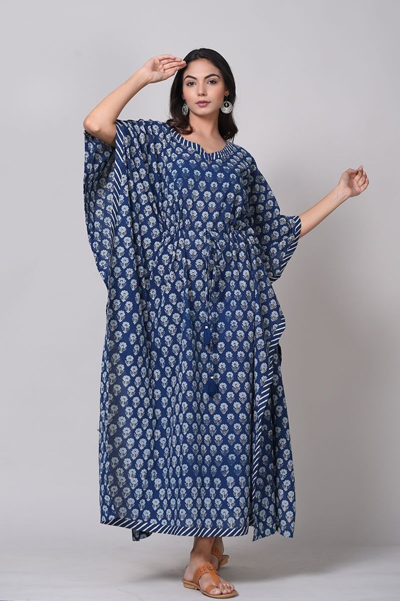 Summer Kaftan	Handmade Kaftan	Resort Wear Dress	Kaftan Robe	Beach Cover Up	Cotton Caftan	Block Print Caftan	Bikini Cover Caftan	Swim Wear Clothing	Night Maxi Gown	Free Size Caftan	Unisex Bathrobe Top	Long Short Caftan