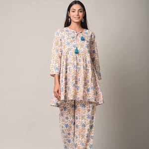 Stylish Women’s Co-Ord Set | Cotton Block Print Loungewear | Comfortable Summer Suit Set | Free Shipping