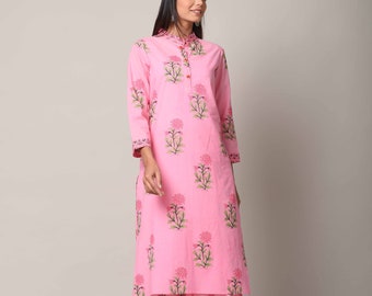 Kurta with Palazzo Set, Block Print Flared Kurta, Handmade Kurta Pyjama Set, High demanded wedding wear dress, Gift For Her, Free Shipping