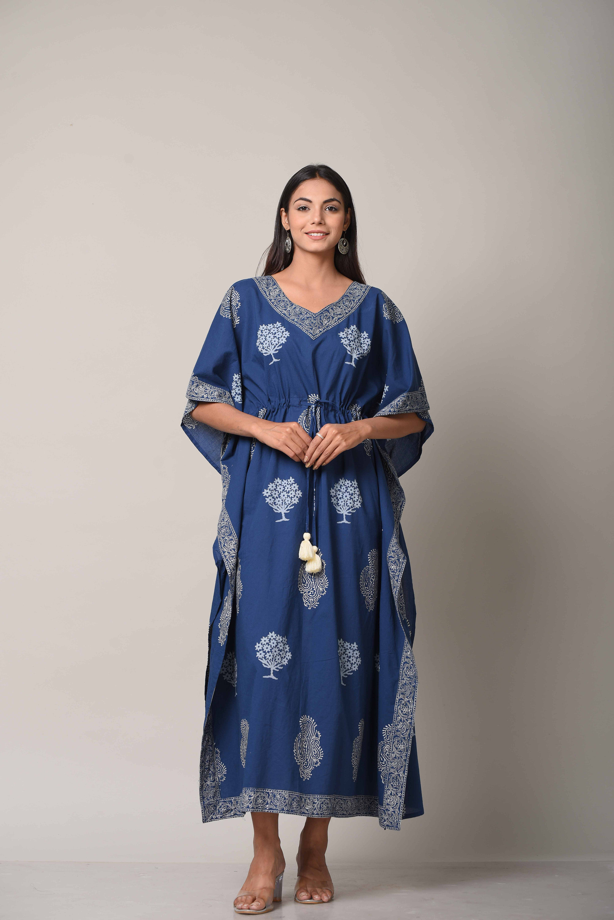 UKAL Women's Kaftan Maxi Dress - Summer Beach Cover Up & Sleepwear | V-Neck Polyester Kimono Nightgown - View #7
