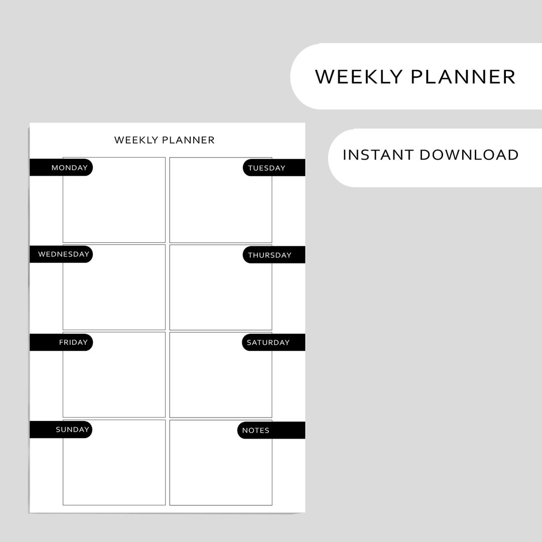 Weekly Planner Printable to Do List | Minimal to Do List |digital File ...