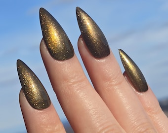 Schatkist - goudbruine magnetische handgemaakte nagellak