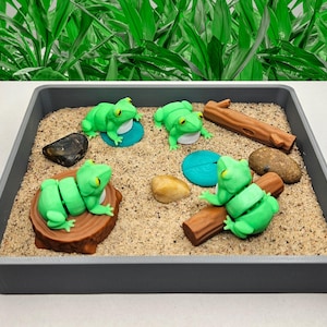 Frog Swamp Zen Garden Miniature Desk Decor | Stress Relief Office Accessory Gift