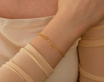 Custom Name Bracelet, Personalized Name Bracelet, Minimalist Name jewelry,Dainty Layering Bracelet, Bithday Gift For Mom, Gift For Her