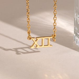 Roman Numerals Necklace, Personalized Roman Number Necklace, Custom Date Number Necklace, Wedding Date Necklace, Birthday Gift For Her