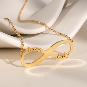 Personalzied Infinity Name Necklace, Mom Necklace With Kids Names, Multi Name Necklace, Mother&#39;s Day Gift for Mom, Anniversary Gift for Her