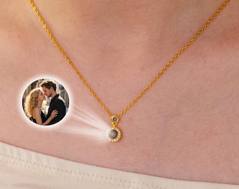 Personalized Projection Necklace, Photo Projection  Necklace, Custom Photo Projection Jewelry, Memorial Gift For Her, Valentines Day Gift