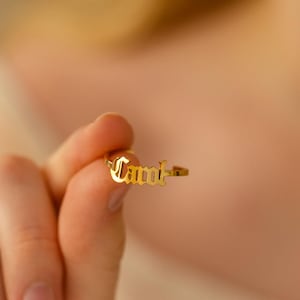 Personalized Name Ring, Custom Name Jewelry, Stacking Name Ring, Cusom Stacking Ring, Adjustable Ring, Meaningful Jewelry Gift, Gift For Her