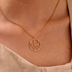 Personalisierte Name Logo Halskette, benutzerdefinierte Gold Name Schmuck, Monogramm Logo Halskette, einzigartiges Geburtstagsgeschenk für sie, personalisiertes Geschenk für Frauen