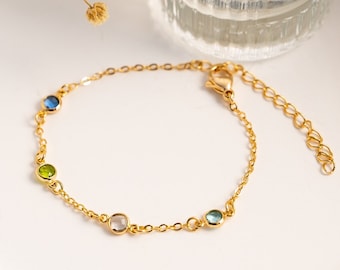 Personalized Birthstone Bracelet, Multiple Birthstone Bracelet, Family Birthstone Bracelet, Bridesmaid Gift, Gift for Mom, Birthday Gift