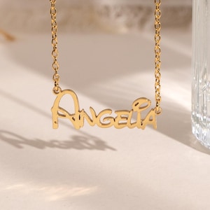 Personalized Name Necklace, Custom 18K Gold Plated Name Necklace, Minimalist Name Necklace, Christmas Gift, Mother&#39;s Day Gift, Gift for Her