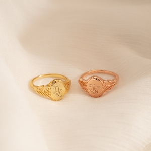 Anfangsbuchstaben Siegelring, personalisierter Anfangsring, Namensmonogrammring, kundenspezifischer Schmuck für Mutter, Jahrestagsgeschenke, Geburtstagsgeschenk