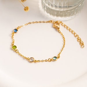 Personalized Birthstone Bracelet, Multiple Birthstone Bracelet, Family Birthstone Bracelet, Bridesmaid Gift, Gift for Mom, Birthday Gift