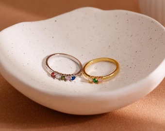 Custom Family Birthstone Ring, Dainty Gold Ring, Multi Stone Ring, Mothers Ring, Birthday Gift for Her, Personalized Jewelry, Christmas Gift