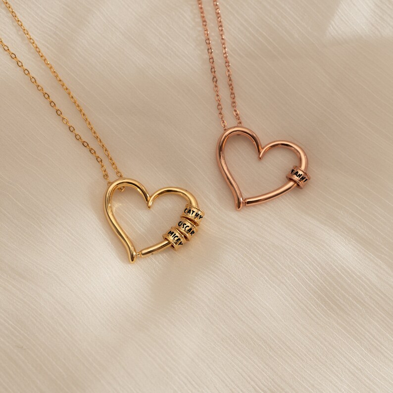 Custom Heart Necklace With Name Charm,gifts for Mom,couples Name