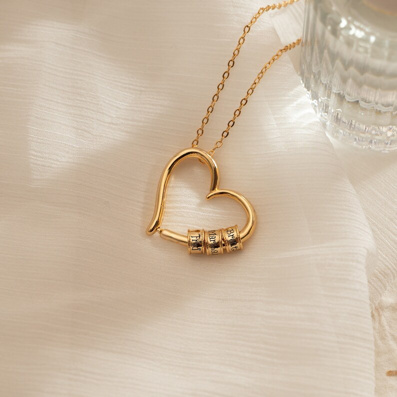 Custom Heart Necklace With Name Charm,gifts for Mom,couples Name