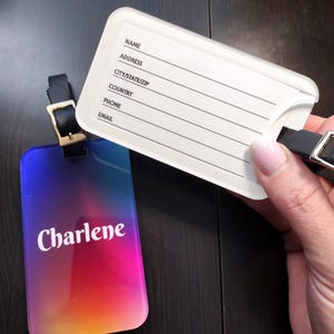 Personalize this Colorful Travel Luggage Tag, Vibrant Suitcase Identifier, Personalized Baggage Tag, Gift for Travelers, Travel Accessory