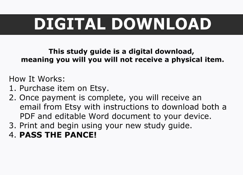 Comprehensive PANCE Study Guide Bundle / Blueprint / Chart / Physician