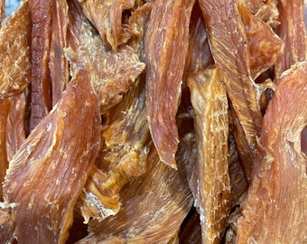 Dehydriertes Hühnchen, ganz natürlich, eine einzige Zutat.