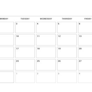 Dark Grey Printable 2025 Calendar | Digital Download Monthly Planner | Minimalist Wall Calendar PDF