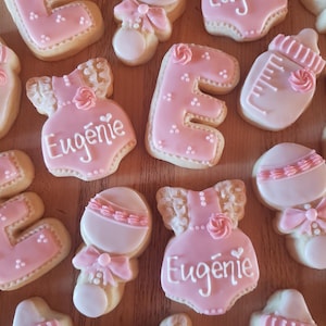 Personalized baby shower cookies for baby girl baby shower cookies with name