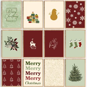 Christmas Printable Gallery Wall Art Mega Bundle, Set of 12 Christmas Digital Wall Art, Xmas Home Decor, Classic Winter Christmas Decoration