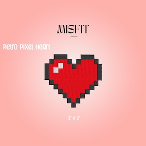 Pixel Heart Patch – Retro Gaming Embroidered Iron On Gamer Patch