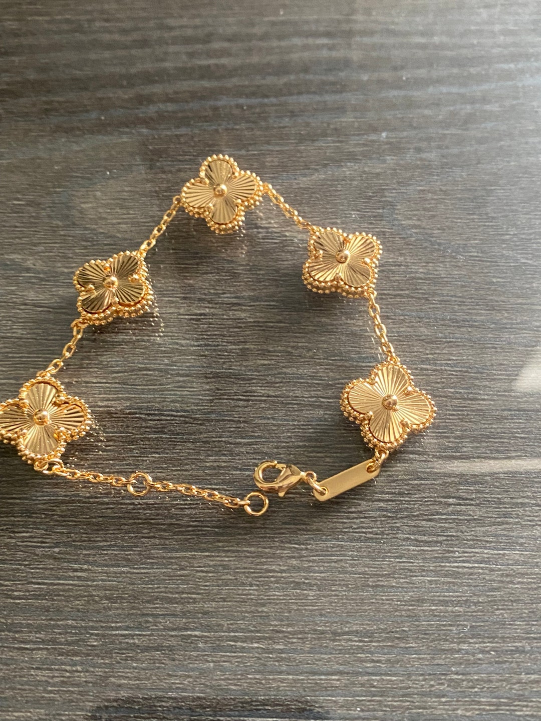 5 Clover Bracelet Gold Filled High Quality Bracelet 15MM 18k Etsy