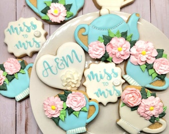 Miss to Mrs Cookies, Bridal Shower Cookies, Wedding Cookies