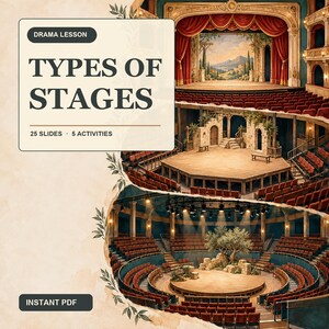 Tipos de escenarios teatrales / Lección, actividades y guiones de teatro desde la antigüedad hasta la actualidad (PDF)