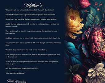 Mothers Poem - A4 print digital download