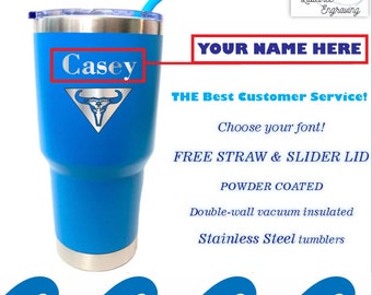 Steer Skull Diseño grabado personalizado Vaso 30oz Personalizado Aislado Acero inoxidable Monograma de vacío doble Taza aislada grabada bebida