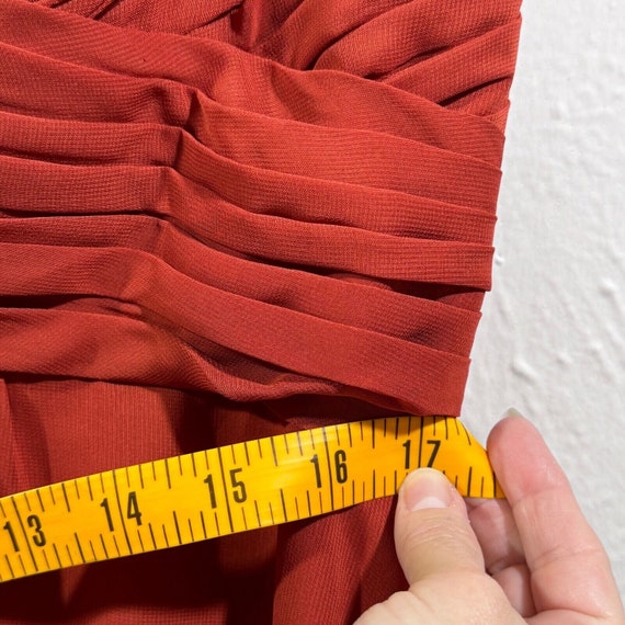 Red Chiffon Dress V-neck JJ's House Crinkle Sleev… - image 2