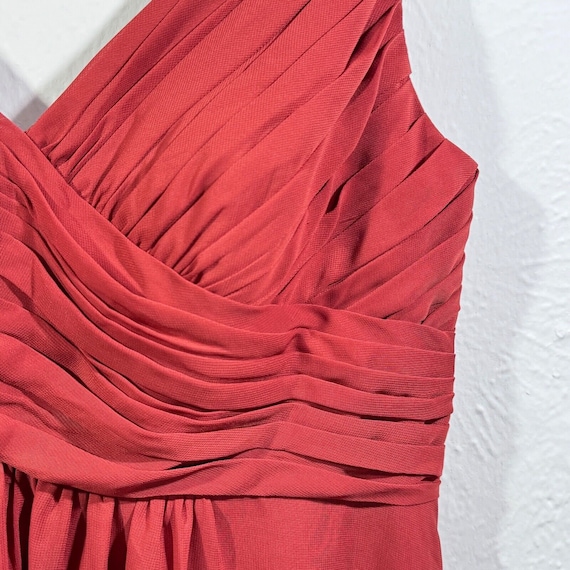 Red Chiffon Dress V-neck JJ's House Crinkle Sleev… - image 7
