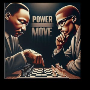 Black History Wall Art – MLK & Malcolm X Chess Poster – Black Chess Player Inspirational Artwork – Political Figures Home Decor