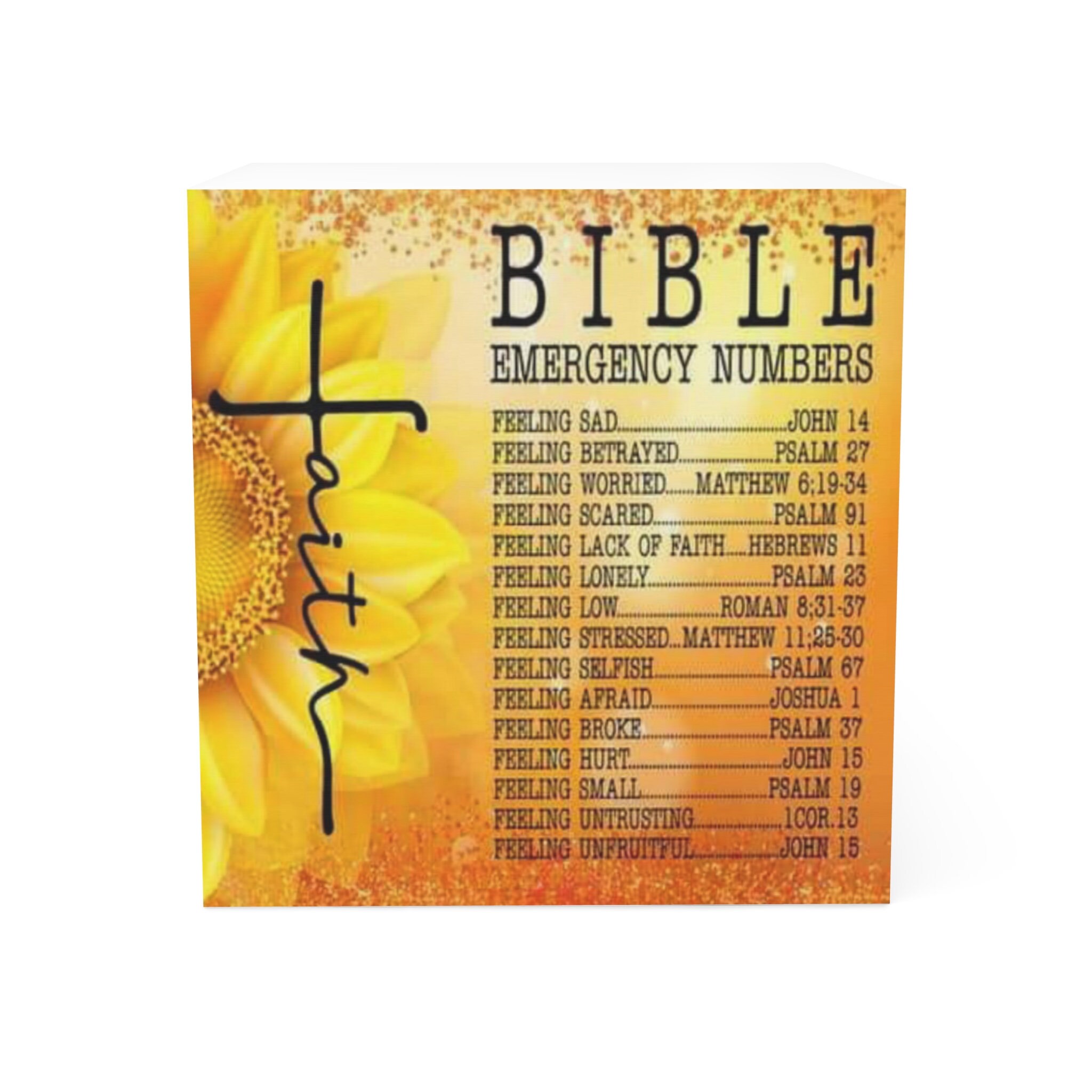 Bible Emergency Numbers Note Cube - Etsy
