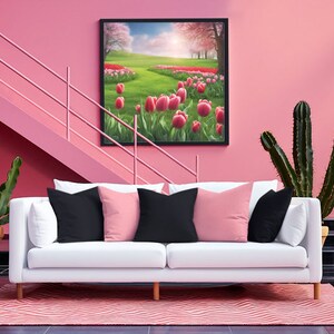 Digital Download Artwork:  Tulips Wall Art | Digital Canvas Art | Printable Canvas Art | Digital Wall Art