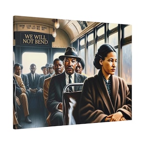 African American Bus Boycott Poster, Black History Art Print, 1950&#39;s Civil Rights Movement Decor