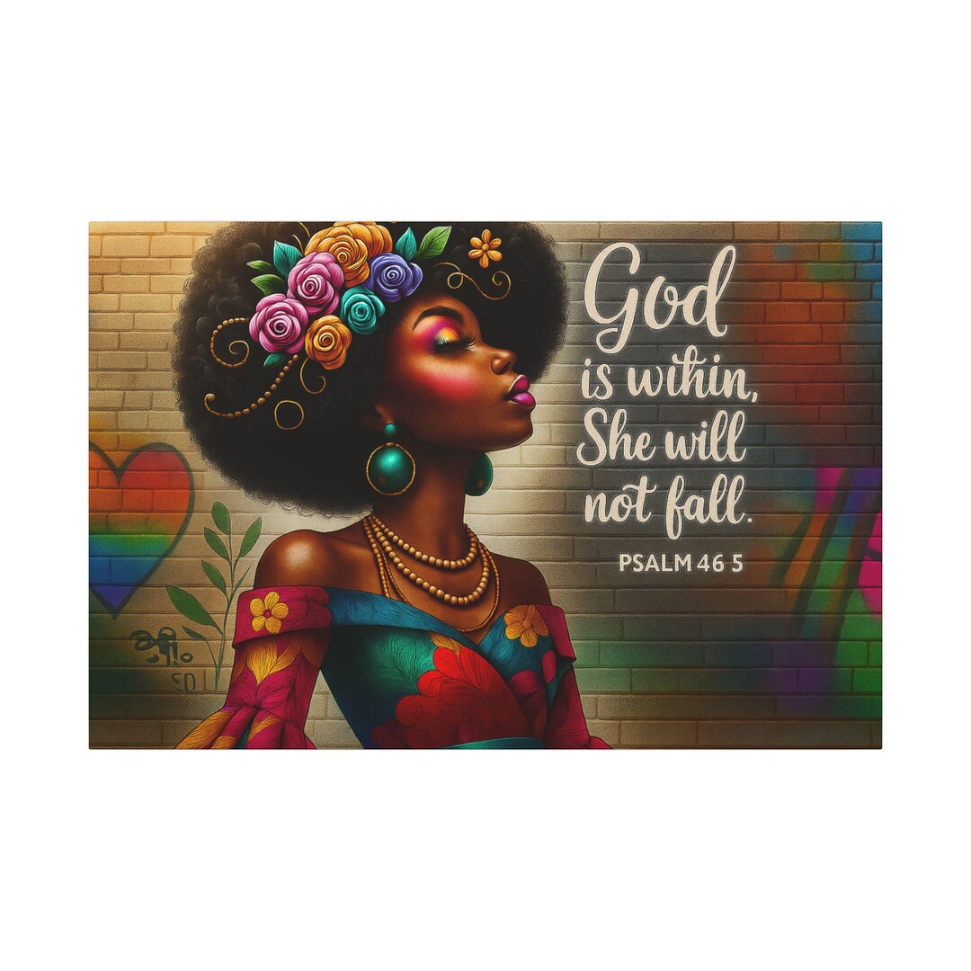 God is Within Her Wall Art | Psalm 46:5 Scripture Art | Afrocentric ...