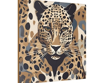 Wall Decor | Wall Art | Abstract Leopard Decor | Leopard Artwork | Leopard Print | Leopard Matte Canvas, Stretched